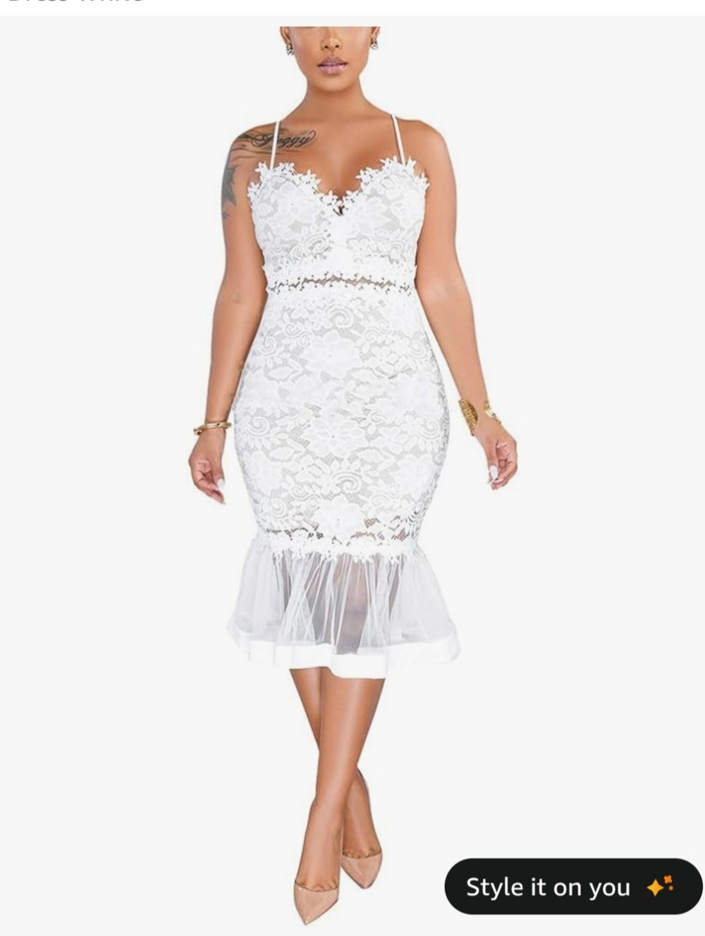 Elegant White Lace Dress
